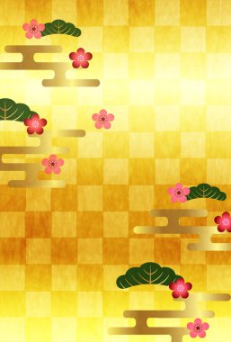 Yeni yıl kartları Japon kağıt arka plan