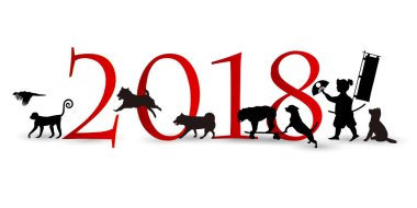 Köpek yeni yıl kartı arka plan