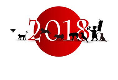 Köpek yeni yıl kartı arka plan