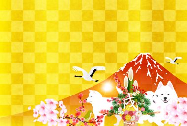 Köpek yeni yıl kartı arka plan