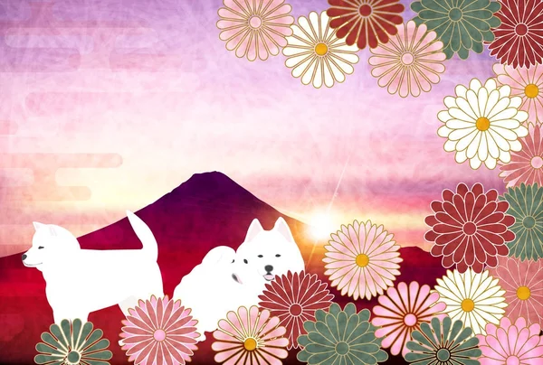 Köpek yeni yıl kartı arka plan