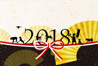 Köpek yeni yıl kartı arka plan