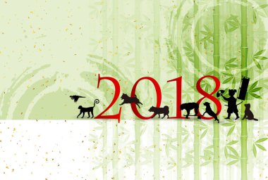 Köpek yeni yıl kartı arka plan