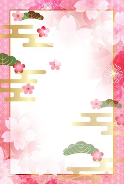 Erik çiçekleri yeni yıl kartı arka plan kiraz çiçekleri