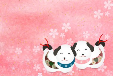 Köpek yeni yıl kartı arka plan