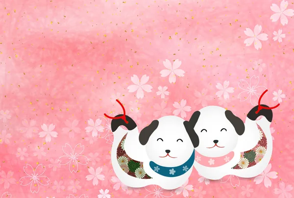 Köpek yeni yıl kartı arka plan