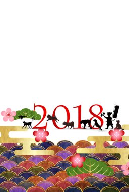 Köpek yeni yıl kartı arka plan