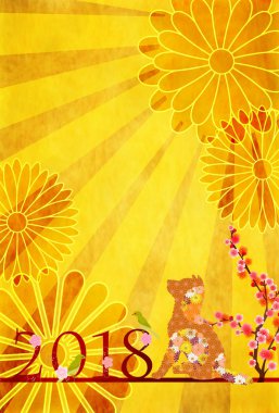 Köpek yeni yıl kartı arka plan