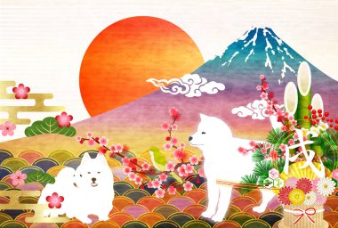 Köpek yeni yıl kartı arka plan