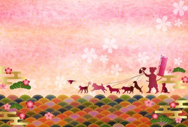 Köpek yeni yıl kartı arka plan