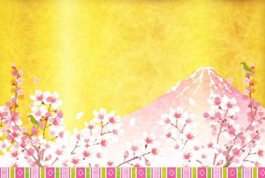 Fuji yılbaşı kartı arka plan