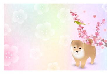 Köpek yeni yıl kartı arka plan