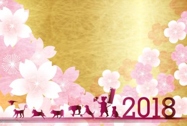 Köpek yeni yıl kartı arka plan