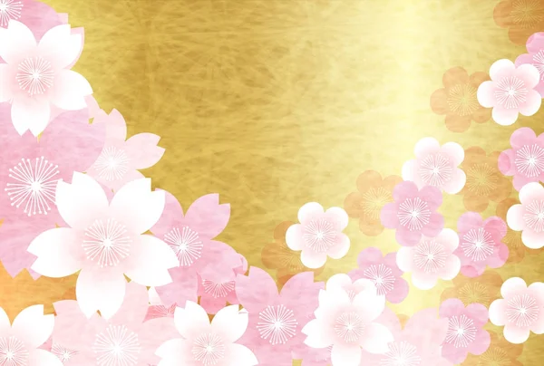 Kiraz çiçekleri Erik çiçekleri Japon kağıt arka plan — Stok Vektör