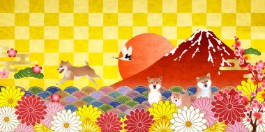 Köpek yeni yıl kartı arka plan