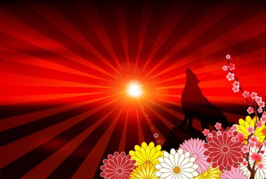 Köpek yeni yıl kartı arka plan