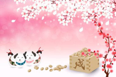 Köpek yeni yıl kartı arka plan