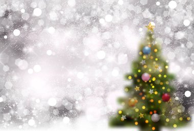 Noel köknar ağacı kar arka plan