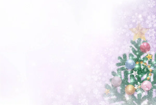 Árbol de abeto de Navidad fondo de nieve — Vector de stock