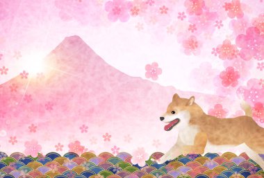 Köpek yeni yıl kartları arka plan