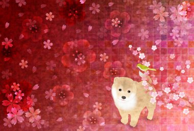 Köpek yeni yıl kartı arka plan