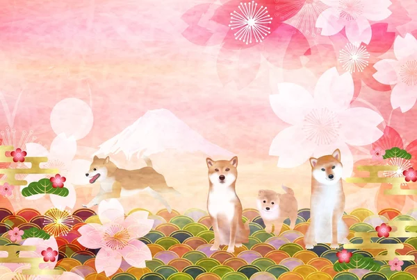 Köpek yeni yıl kartı arka plan