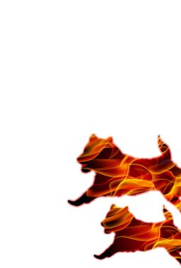 Köpek yeni yıl kartı arka plan