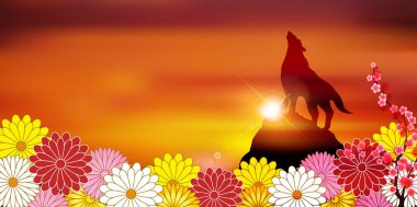 Köpek yeni yıl kartı arka plan