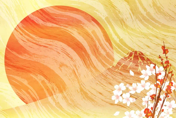 富士年賀状日本語紙の背景 — ストックベクタ