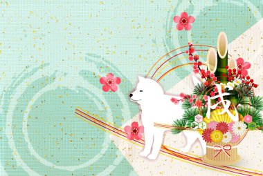 Köpek yeni yıl kartı arka plan