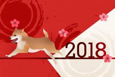 Köpek yeni yıl kartı arka plan