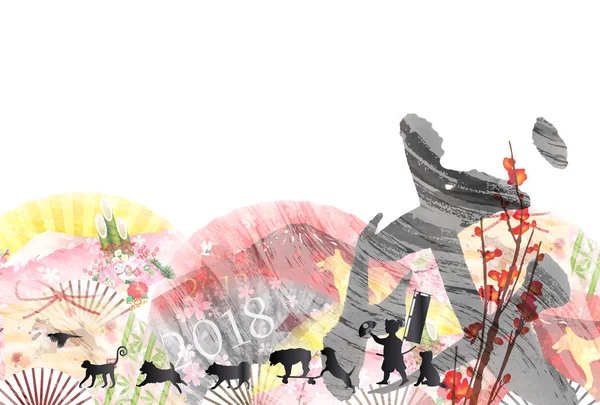 Dog New Year card background