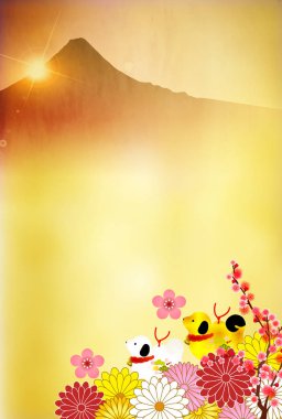 Köpek yeni yıl kartı arka plan