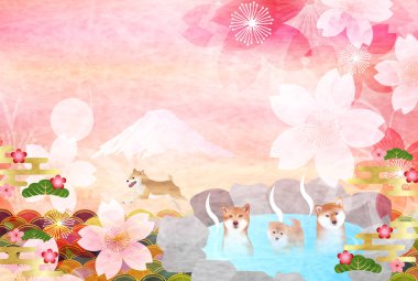 Köpek yeni yıl kartı arka plan