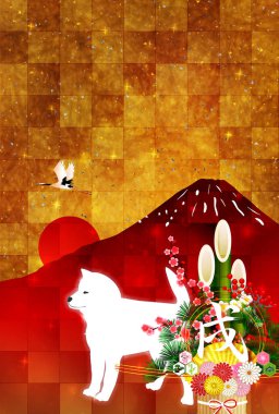 Köpek yeni yıl kartı arka plan