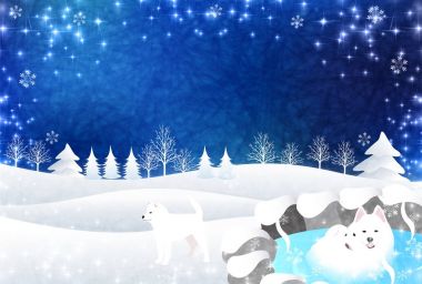 Köpek yeni yıl kartı arka plan