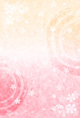 Kiraz çiçekleri yeni yıl'ın kartları Japon kağıt arka plan