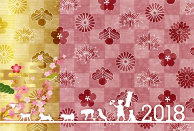 Köpek yeni yıl kartı arka plan