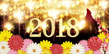 2018 havai fişek yeni yıl arka plan