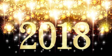 2018 havai fişek yeni yıl arka plan