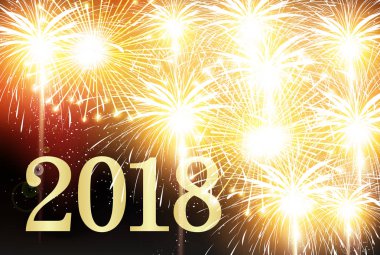 2018 havai fişek yeni yıl arka plan
