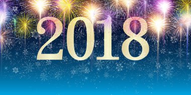 2018 havai fişek yeni yıl arka plan