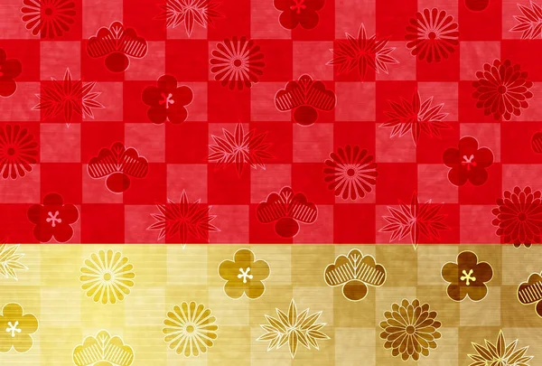 Neujahrskarte Gold Japanisches Papier Hintergrund — Stockvektor