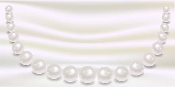 Pearl Accessoires Zijde Achtergrond — Stockvector