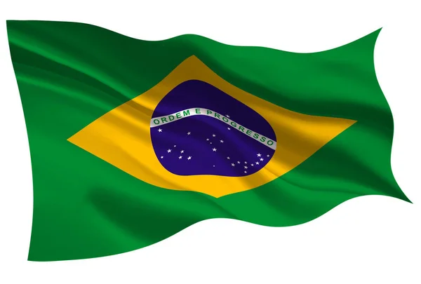 Brasilien Flaggan Flaggikonen — Stock vektor