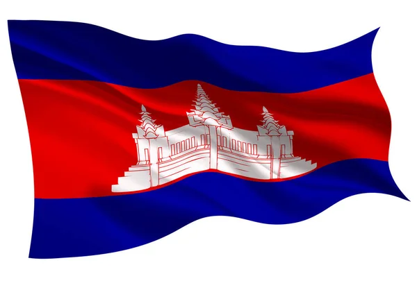 Flaga Kambodży Narodowa Flaga Ikona — Wektor stockowy