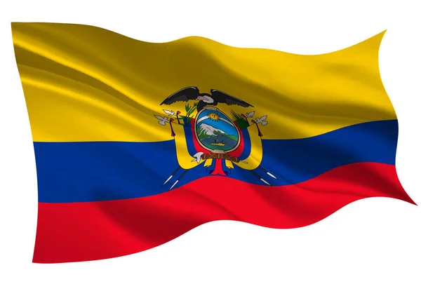 Ecuador Nemzeti Lobogó Zászló Ikonra — Stock Vector