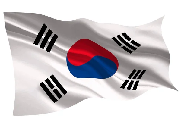 Sydkorea Flagga Flaggikonen — Stock vektor