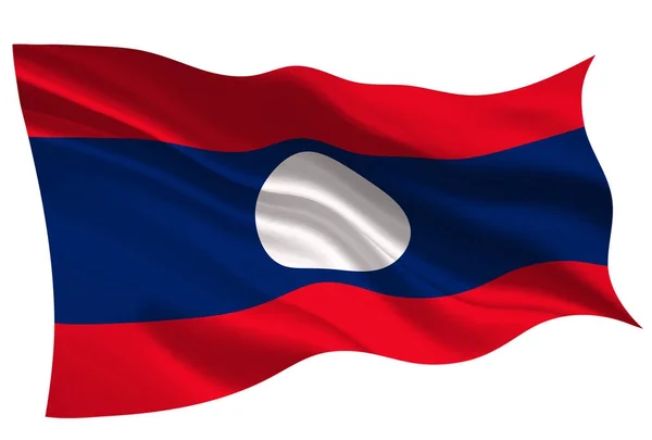 Laos Nationale Vlag Vlag Pictogram — Stockvector