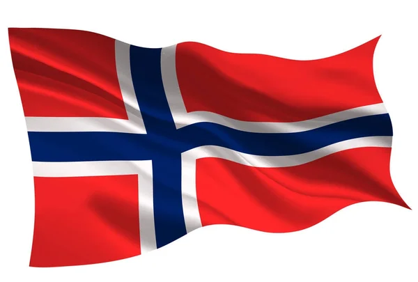 Norge Flagga Flaggikonen — Stock vektor